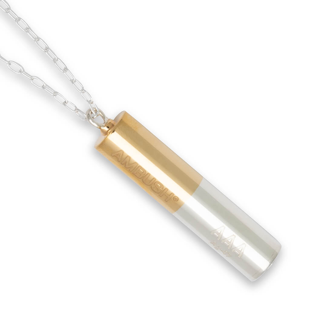 Battery Charm Necklace - Silver/Gold