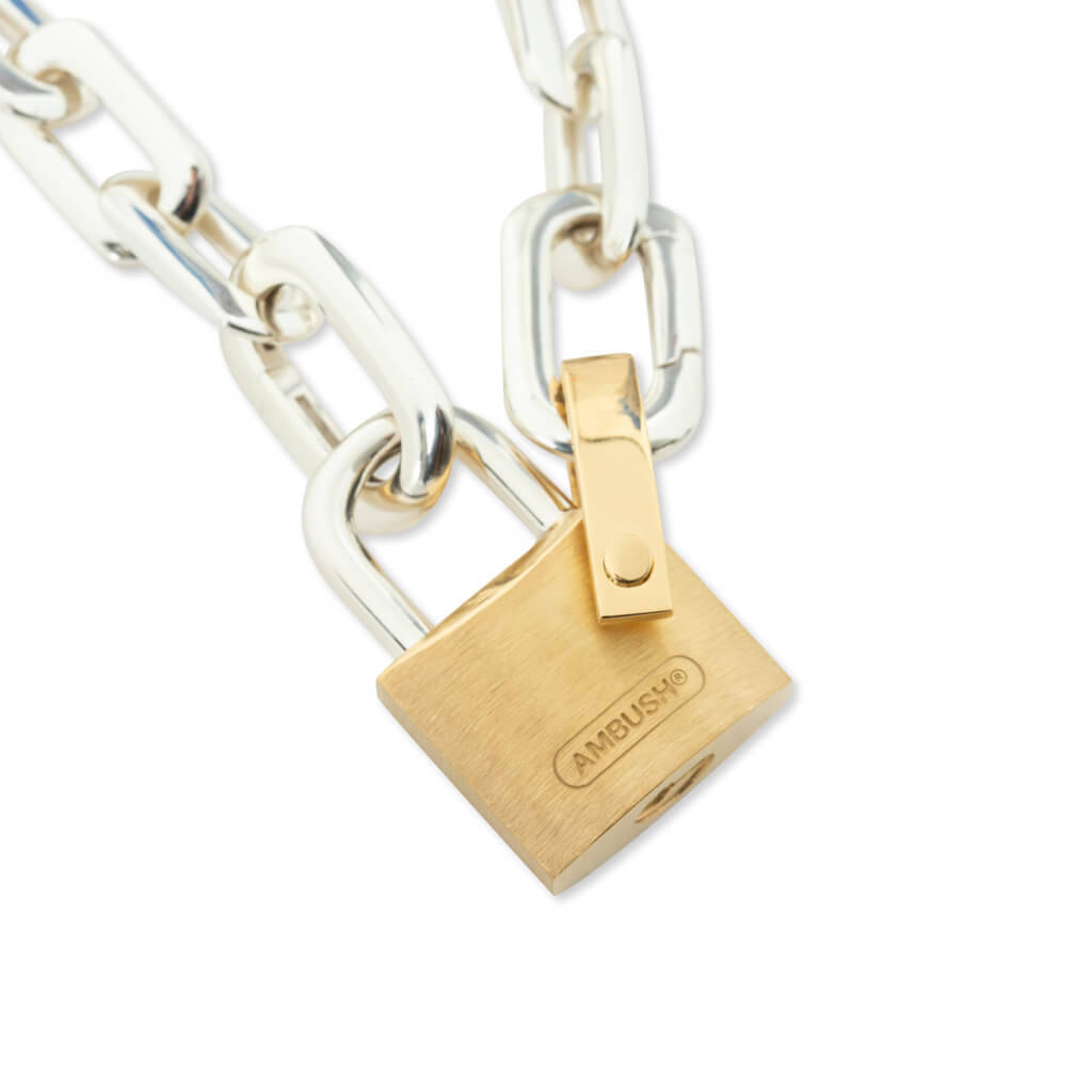 Ambush - Small Padlock Chain Necklace - Silver/Gold | Feature