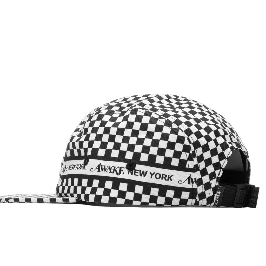 Awake Checkered Logo 5 Panel Cap - Black