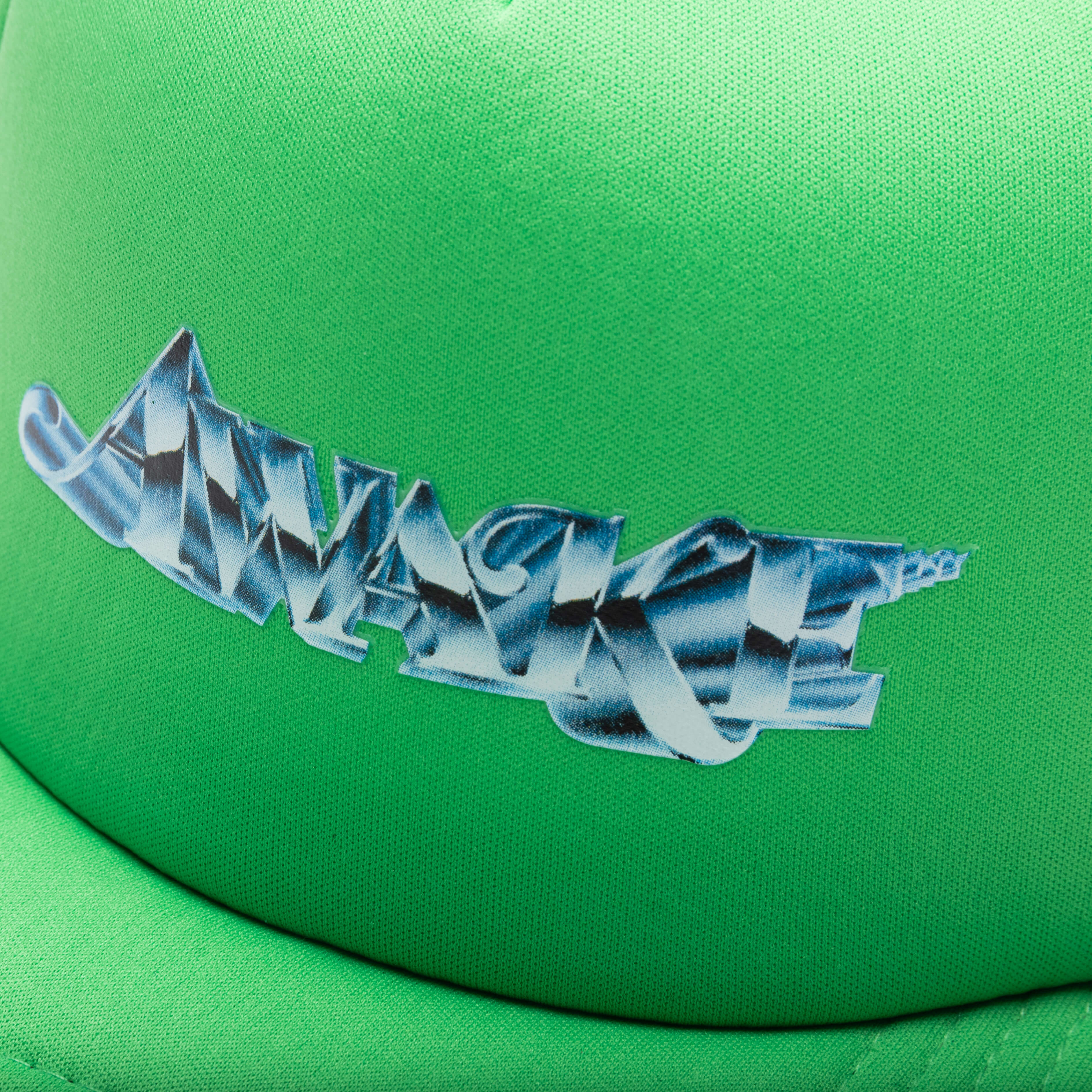 Awake NY: Green Chrome Logo Trucker Cap