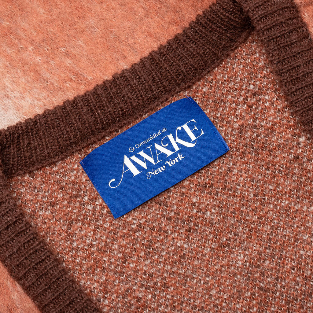 Awake Mohair Ombre Striped Cardigan - Orange