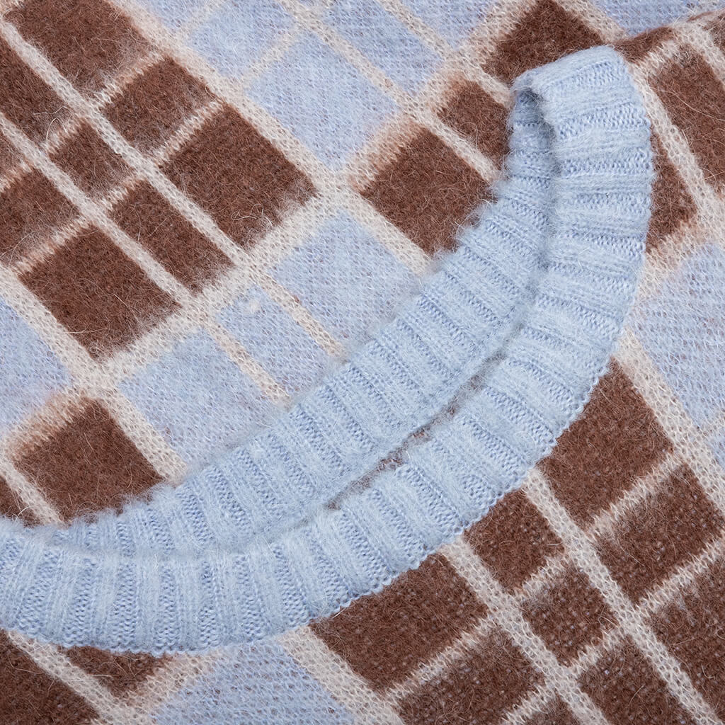 Checked Mohair Sweater - Blue