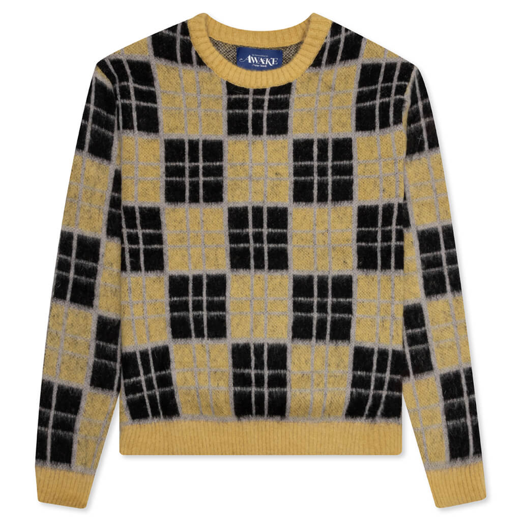 Checked Mohair Sweater - Yellow – Feature