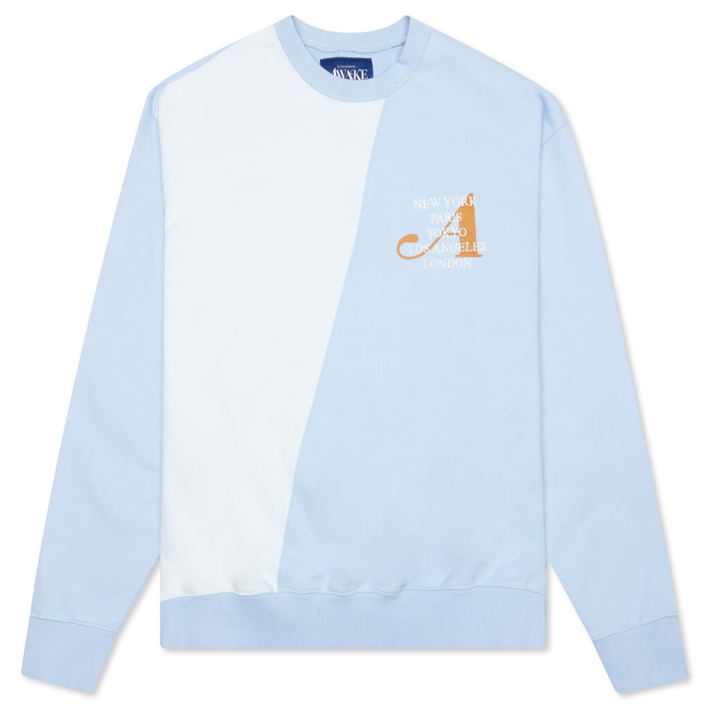 Awake Two-Tone Split City Crewneck Sky – Feature