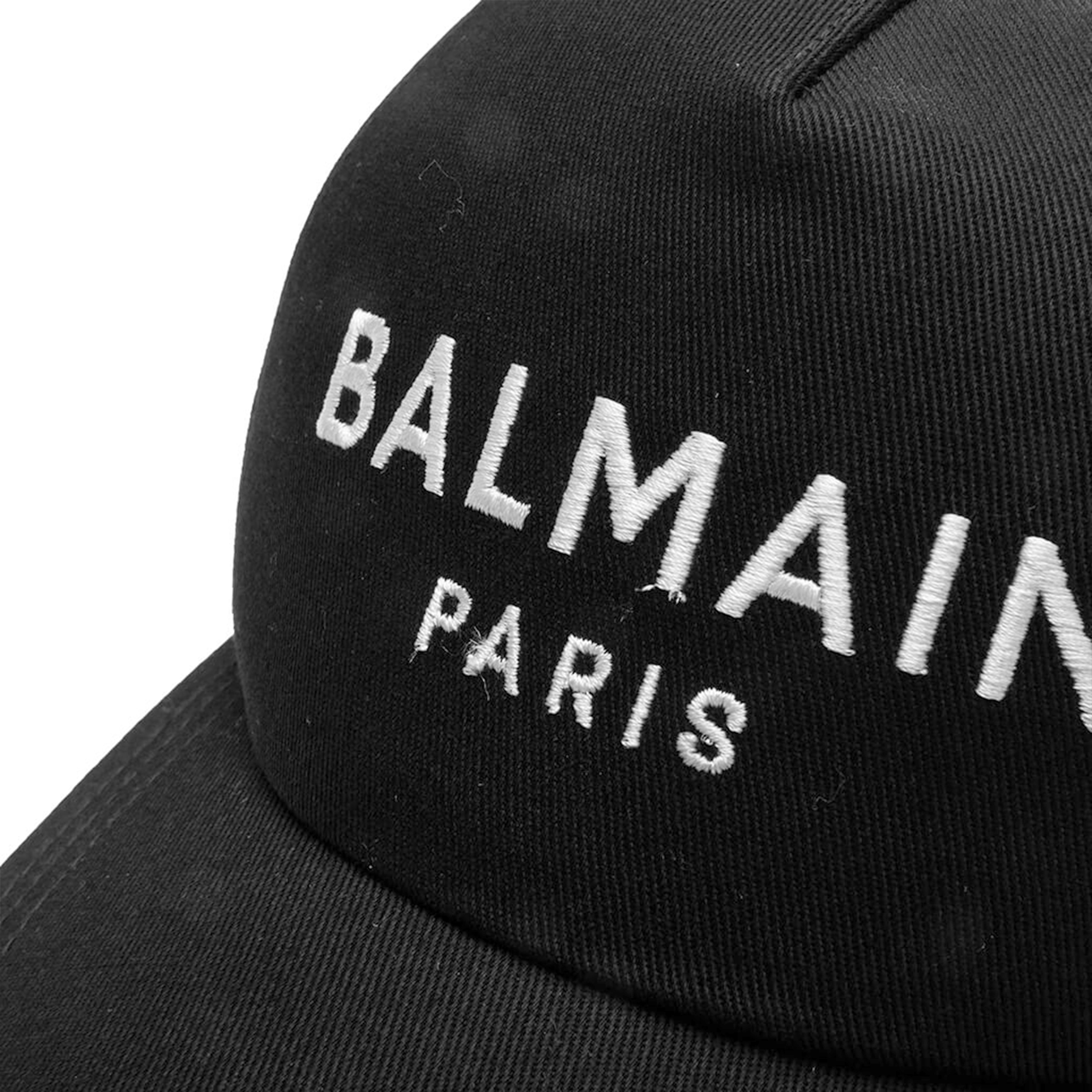 Balmain Logo Padded Bucket Hat Blanc Noir
