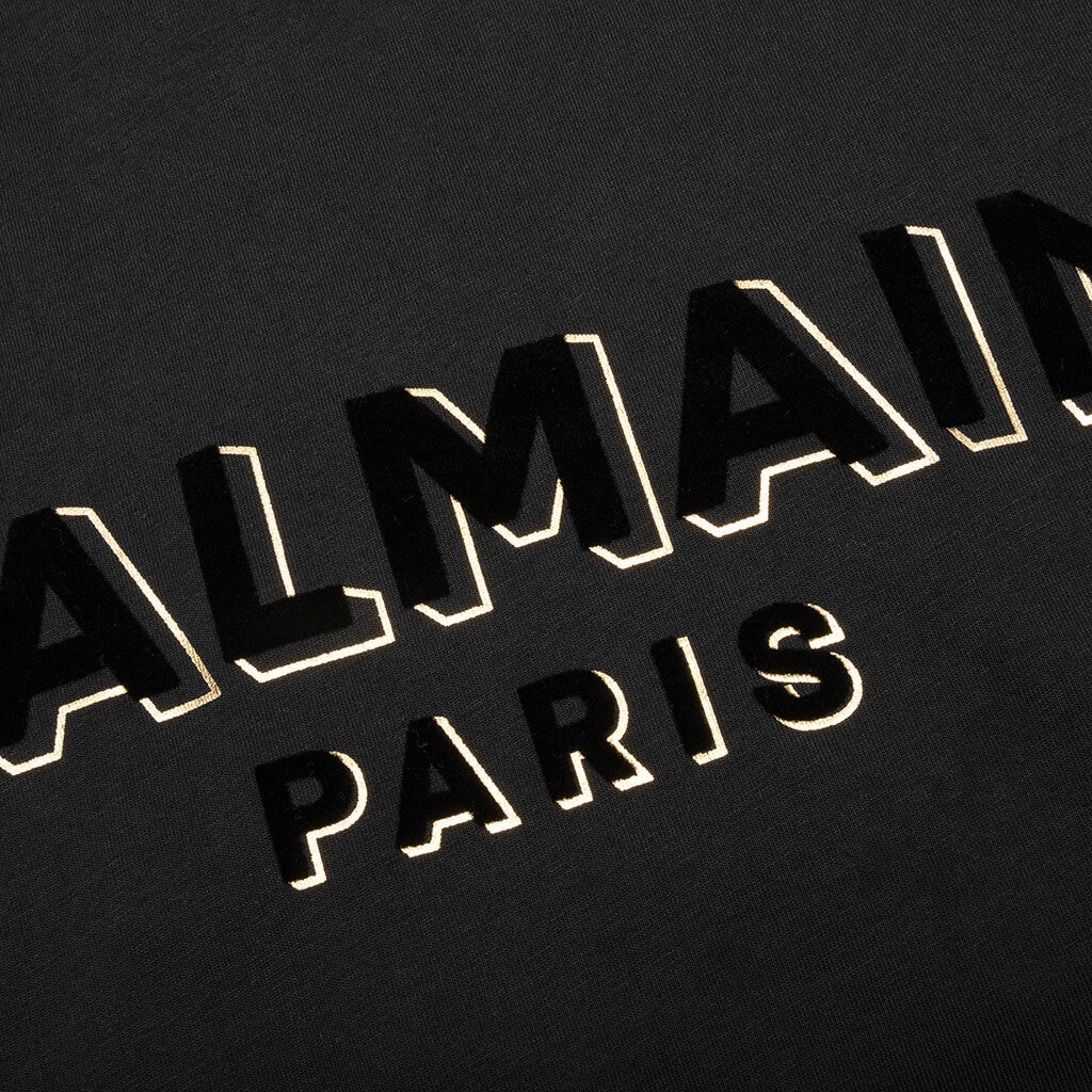 Balmain Flock Detail Cropped Tee