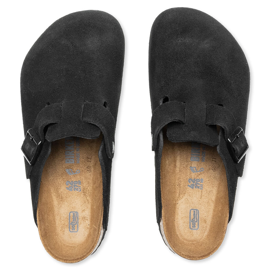 Wide Boston Soft Footbed Suede - Black – Feature