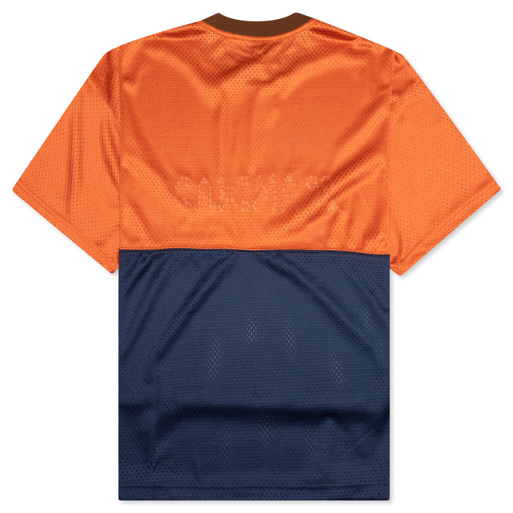 Maze Football Mesh Shirt - Orange/Navy – Feature