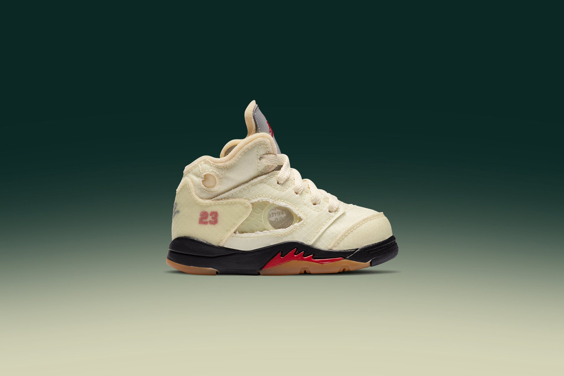 Air x Off White 5 Retro SP (TD) - Sail/Fire Red – Feature