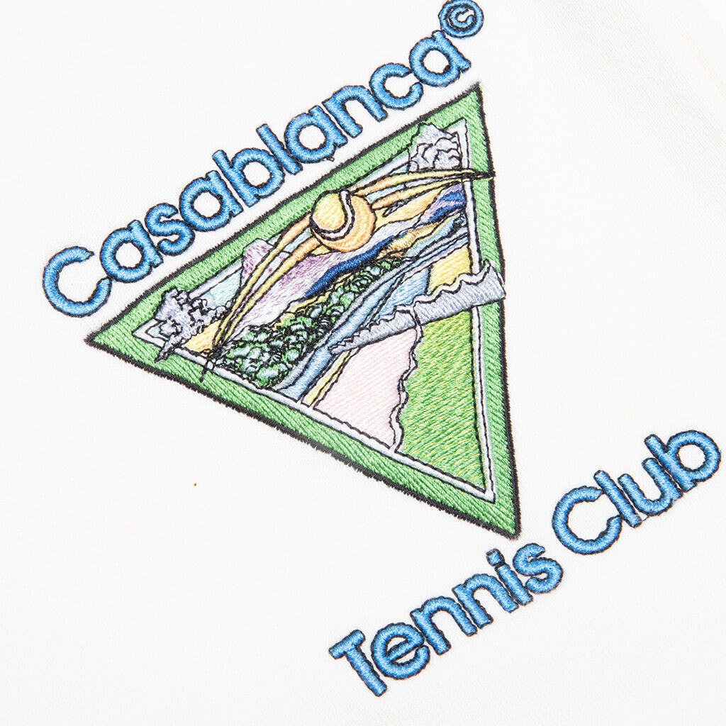 Casablanca Tennis Club Icon Emroidered Hoodie - Off White - MS22-JTP-003