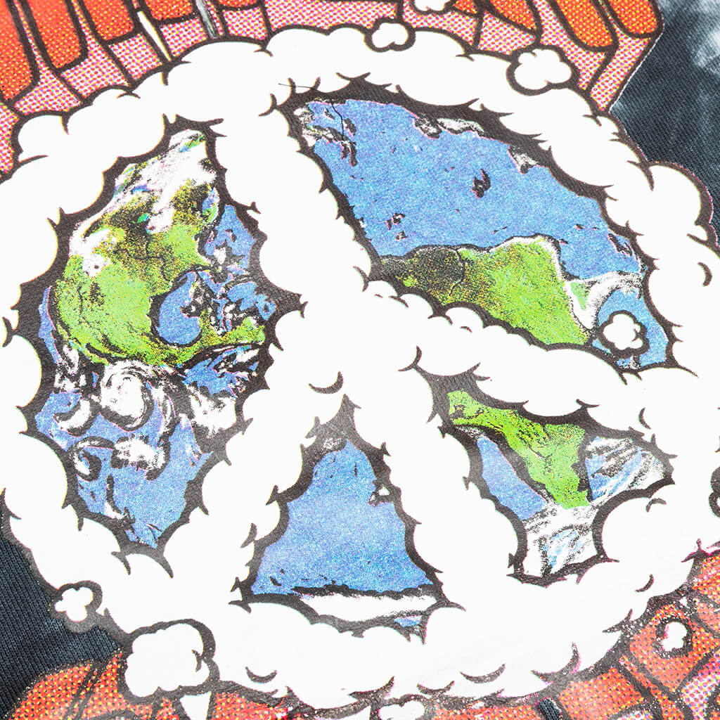 Chinatown Peace Earth Logo Hoodie Black Tie-Dye