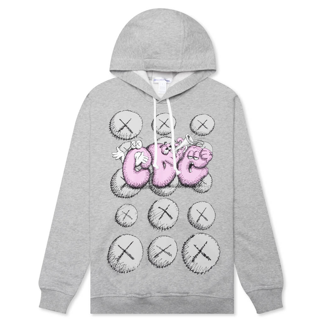 Comme Des Garcons SHIRT x KAWS Popover Hoodie - Grey/Print 2 – Feature