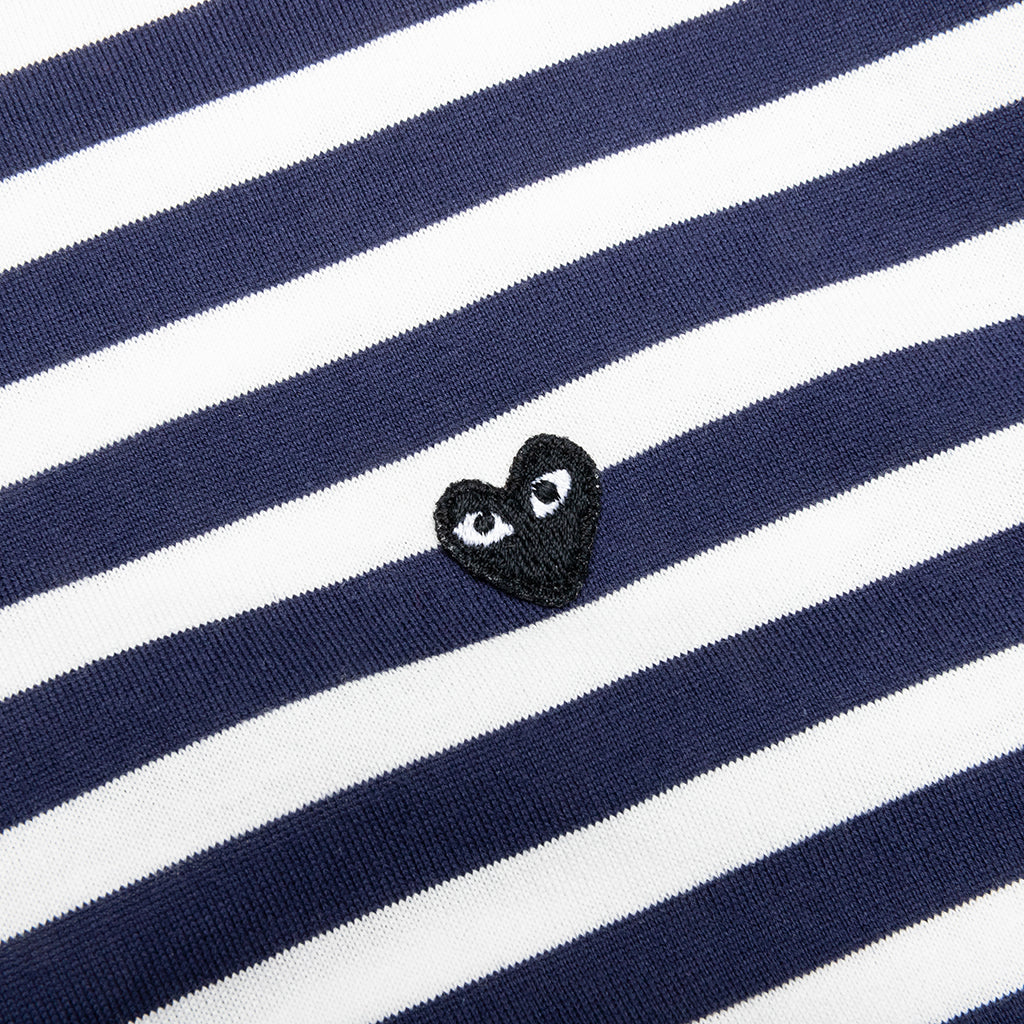 Little Black Heart Striped L/S T-Shirt Navy/White – Feature