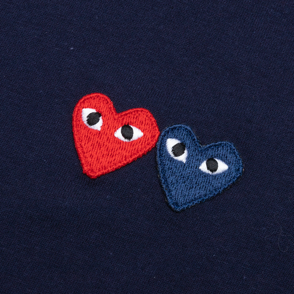 Women's Double Hearts T-Shirt Navy – Feature