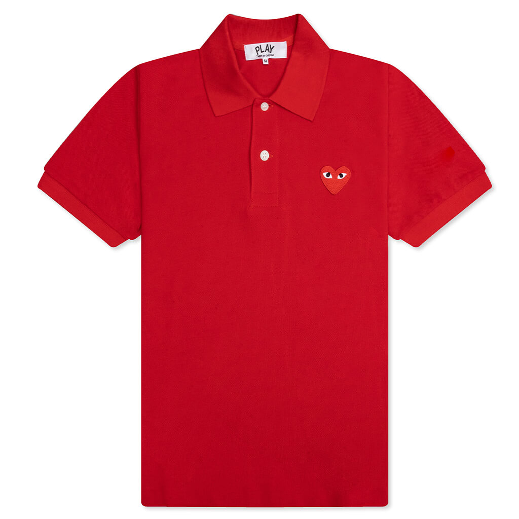 Women's Red Emblem Polo Tee Red – Feature