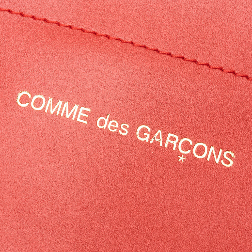 Comme des Garcons Wallet Leather Tote Bag with Logo - Red Os