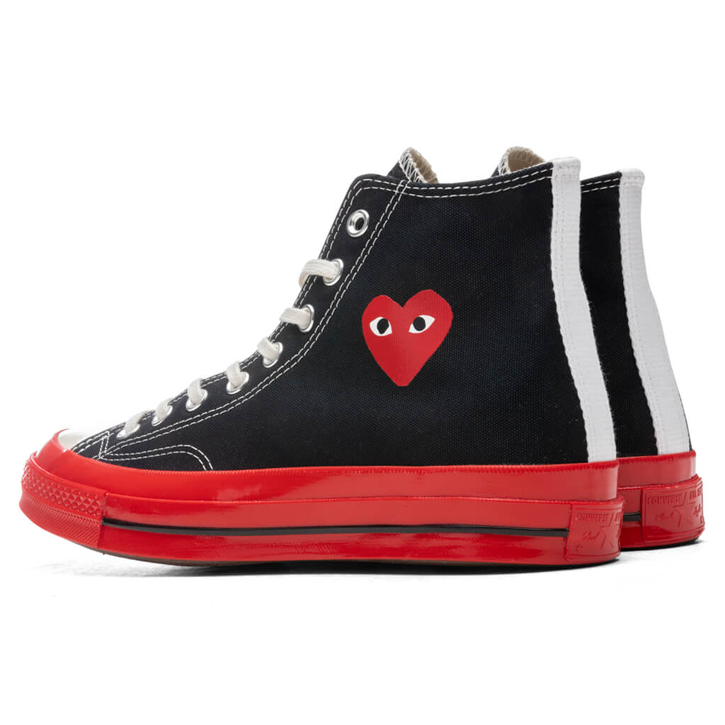 Converse x Comme Des Garcons PLAY All Star Chuck '70 Hi Red Sole - Feature