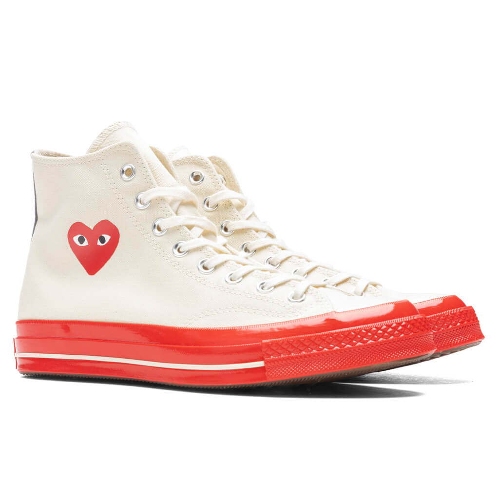 Converse x Comme Des Garcons PLAY All Star Chuck '70 Hi Red Sole