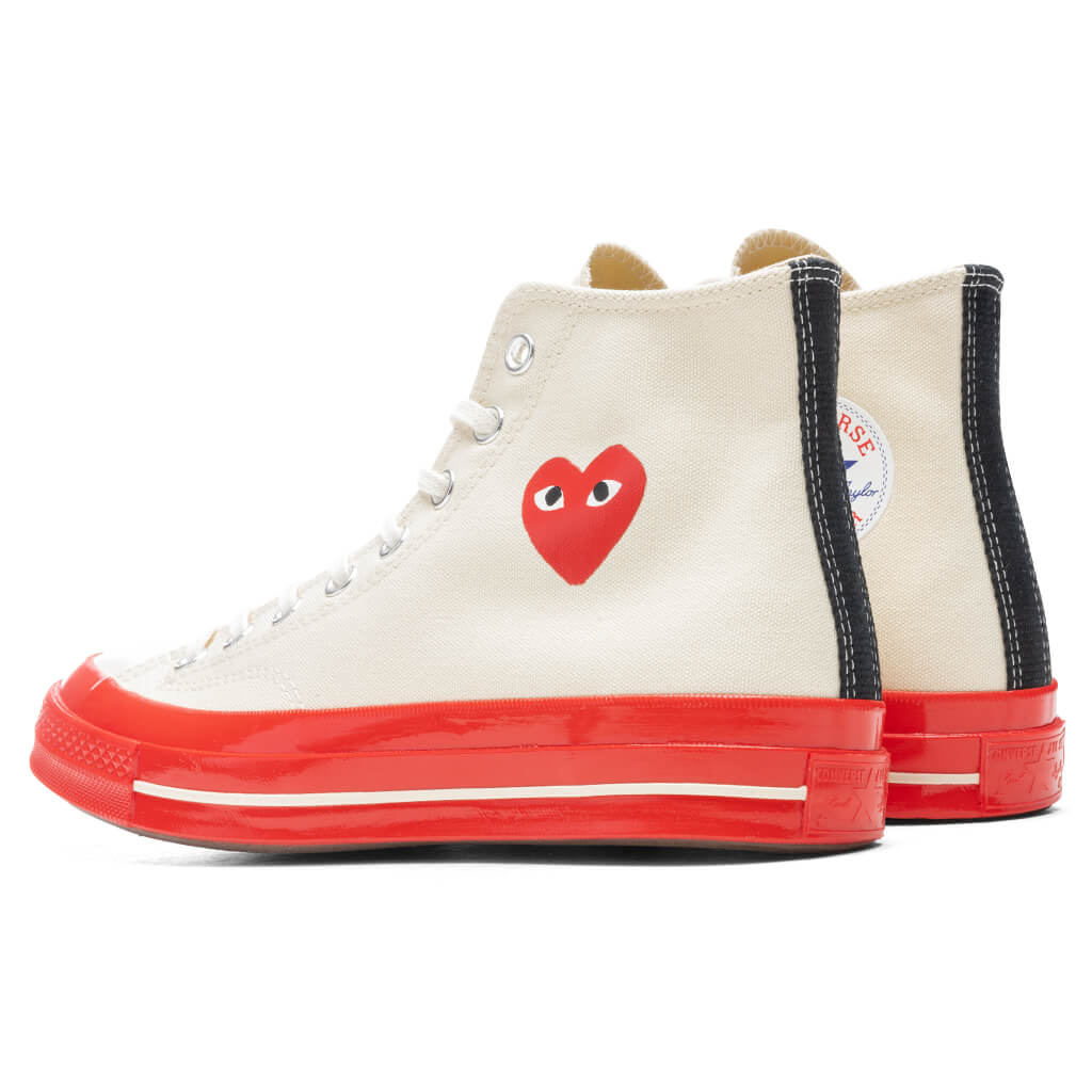 Converse x Comme Des PLAY All Star Chuck Hi Sole - Whi – Feature