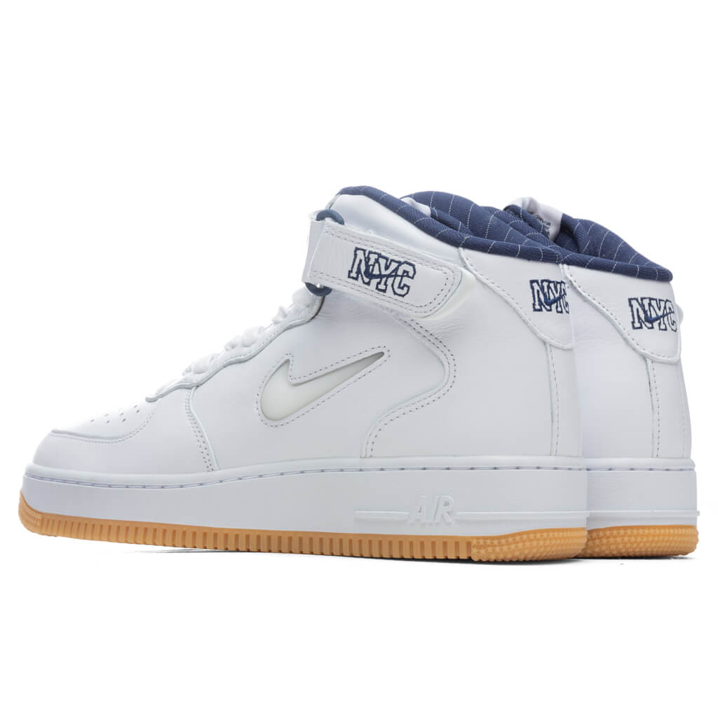 Air Force 1 Mid Jewel 'NYC'- White/Midnight Navy