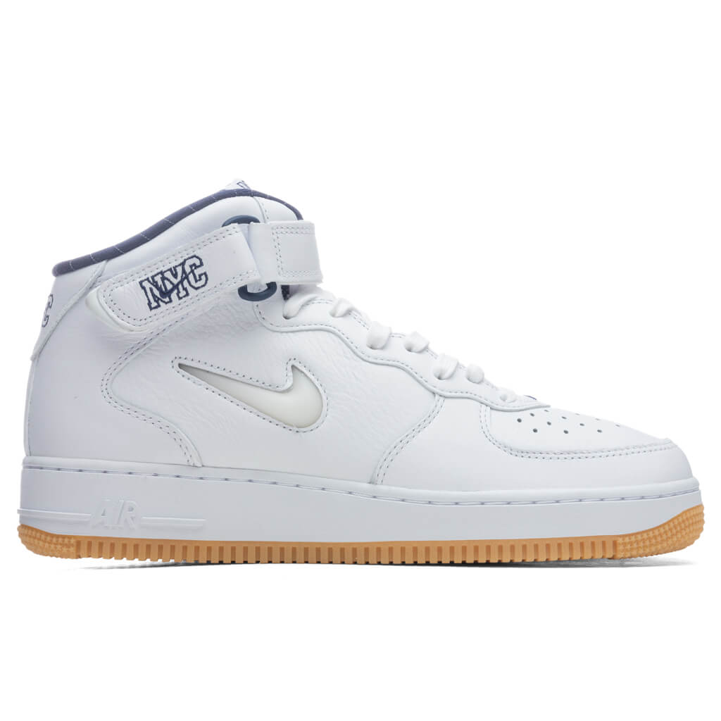 Nike DH5622-100 Air Force 1 Mid Jewel NYC Midnight Navy Mens Lifestyle Shoe  - White/Mi –