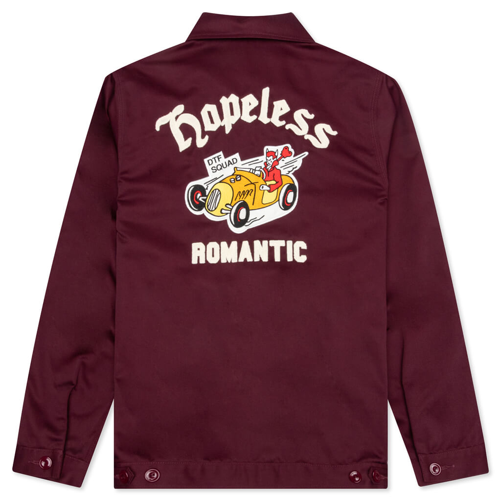 Hopeless Romantic Work Jacket - Burgundy