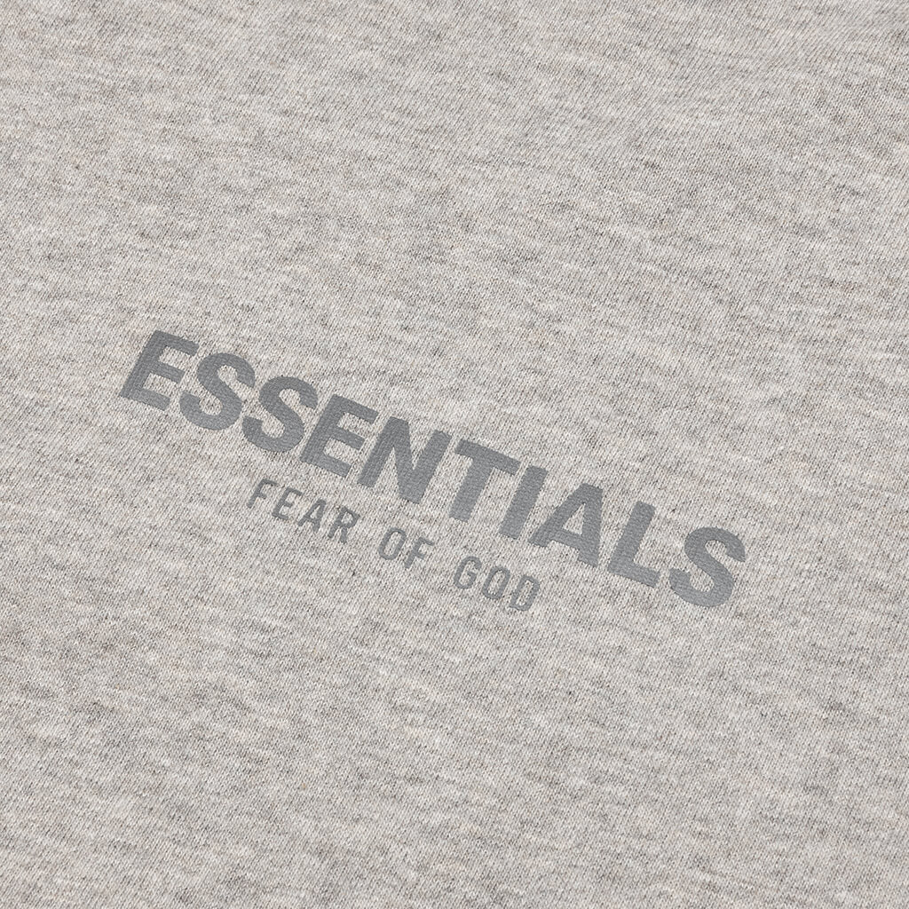 Essentials Kid's L/S Tee - Dark Heather Oatmeal – Feature