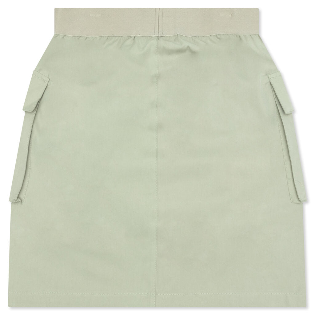 Khaki Green Line Skirt, Green Cargo Skirt Women