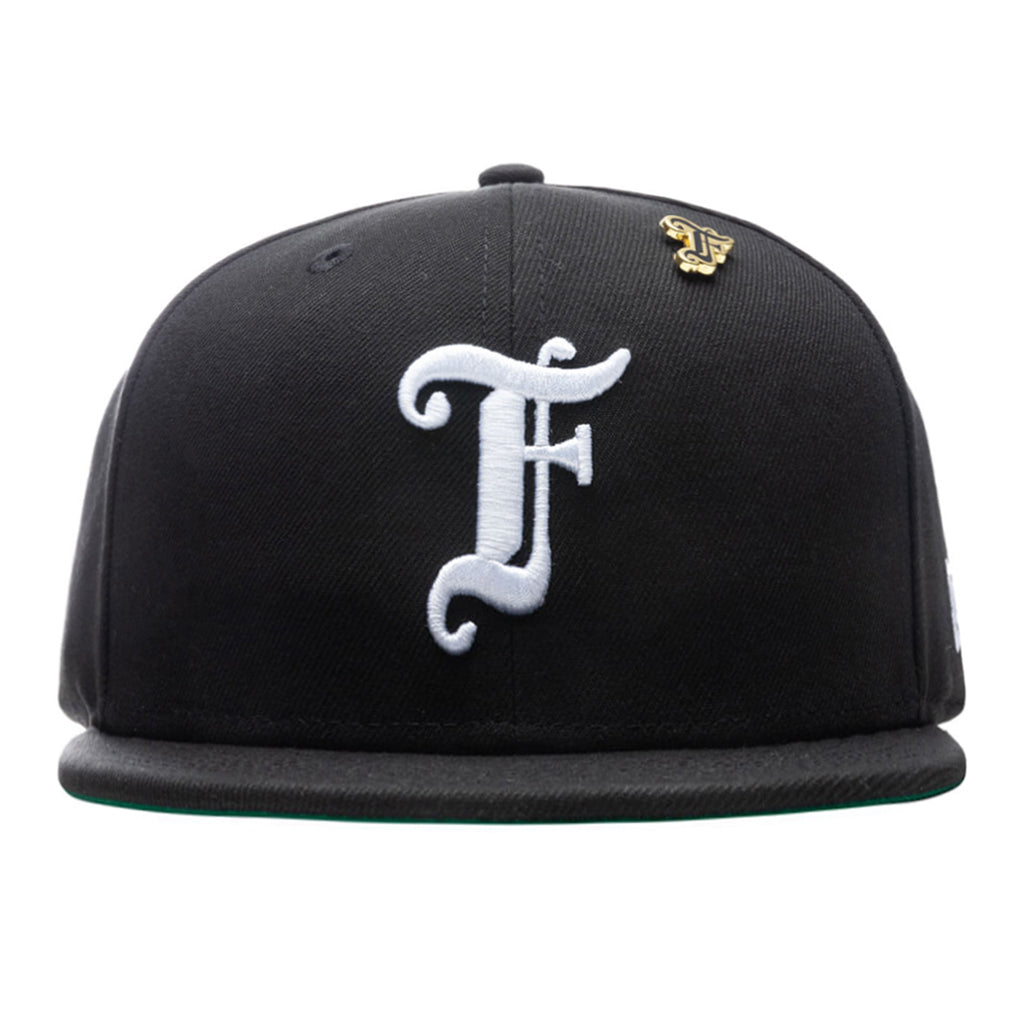 Feature x New Era Old English F Snapback Hat w/ Pin Black