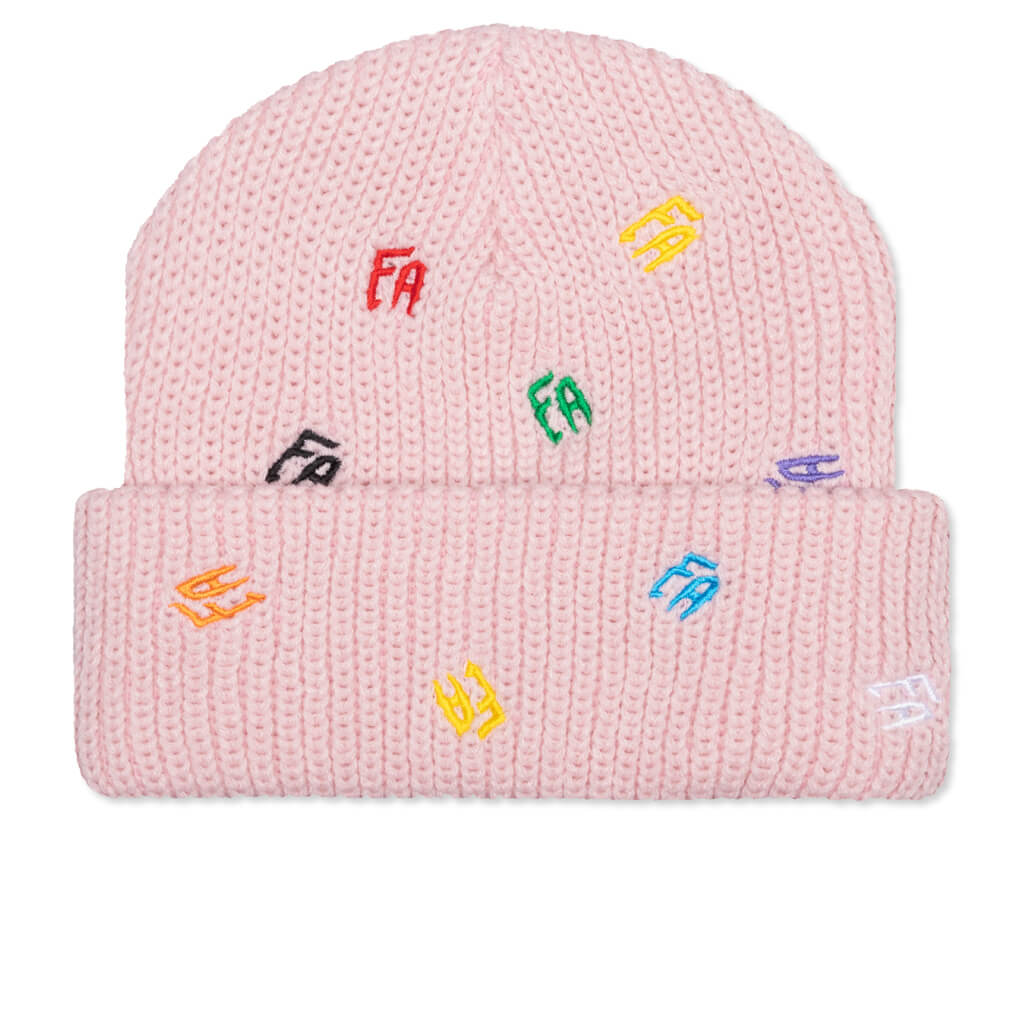 Scattered FA Cuff Beanie - Light Pink