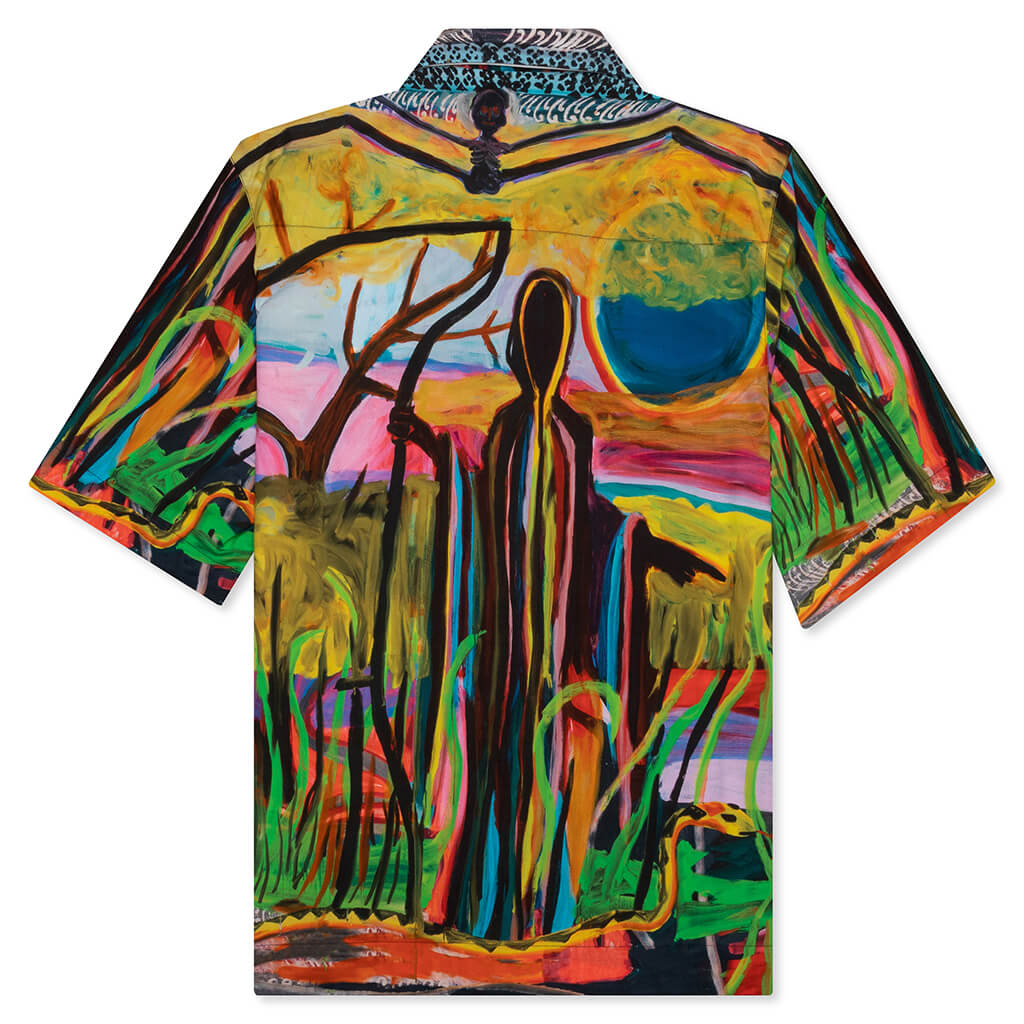 Boxy Fit Shirt w/ Hawaiian Collar - Multicolor/Red – Feature