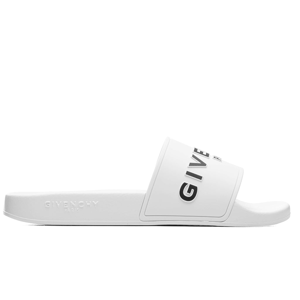 White Givenchy slides Givenchy White & Blue 4G Pool Slides Givenchy main image 4
