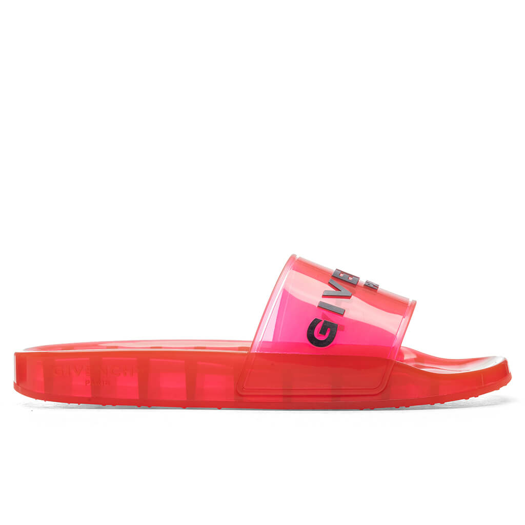 Slide Transparent Sandal Red Feature