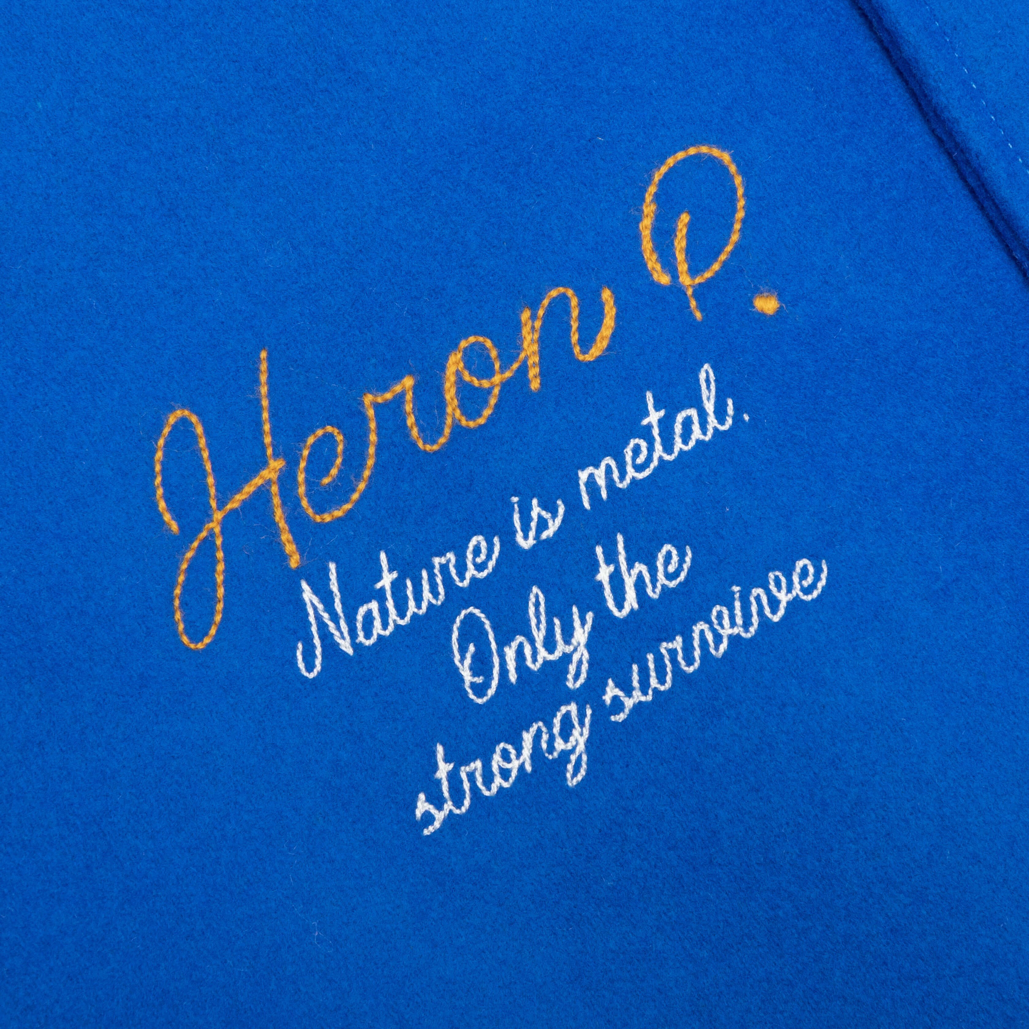Heron Preston Heron Patches Varsity Jacket - Blue Yellow – Philip