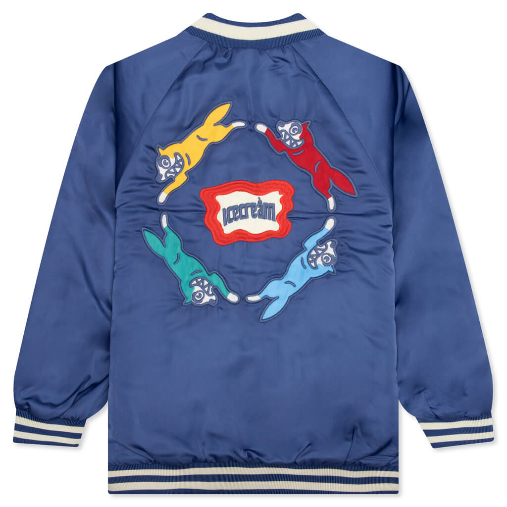 Kids Blueberry Swirl Jacket True Navy Feature