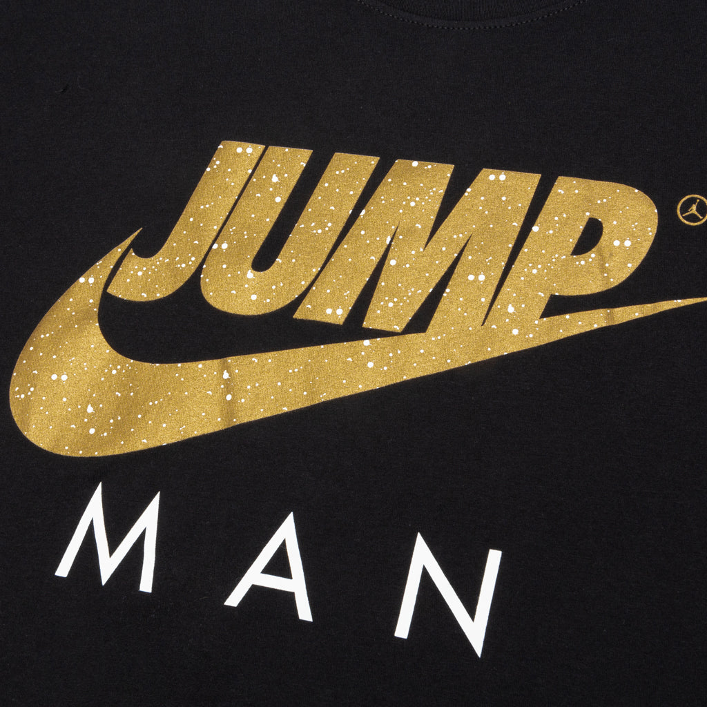 Jumpman Swoosh S/S T-Shirt Black/Metallic Gold – Feature