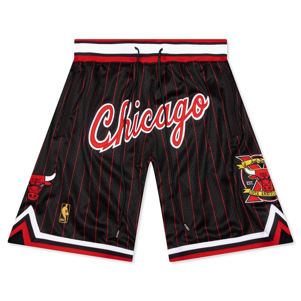 Chicago Bulls Black with Red Pinstripes JUST DON Shorts