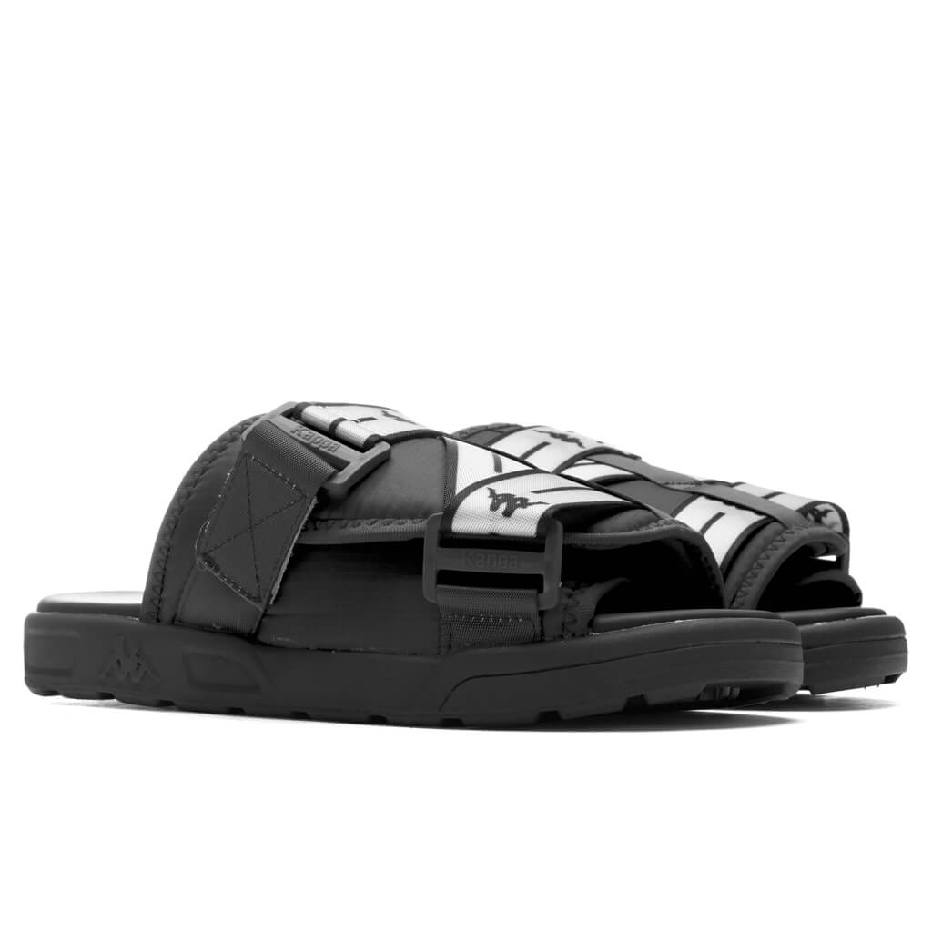 Kappa JPN 2024 Mitel 2 Nylon Slide Sandals LT Grey White Black Mens Size 8 New