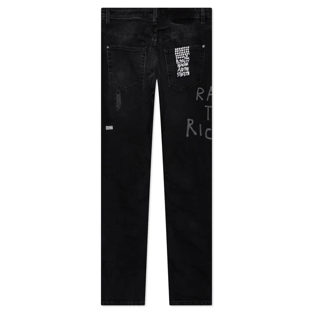 Designer Jeans Ksubi Jeans Flag Wolfgang Riches Trashed Black