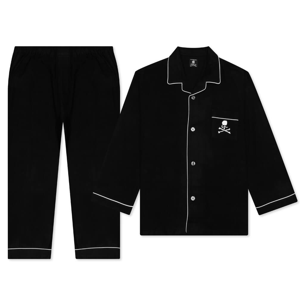 Woven Cotton Pajamas Black Feature