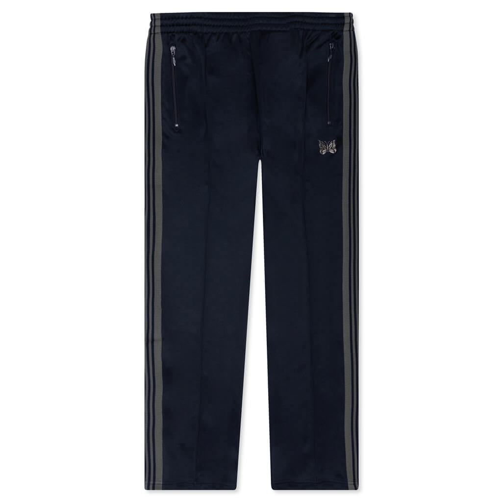 Needles FW23 NARROW TRACK PANT - POLY SMOOTH / NVY -NUBIAN