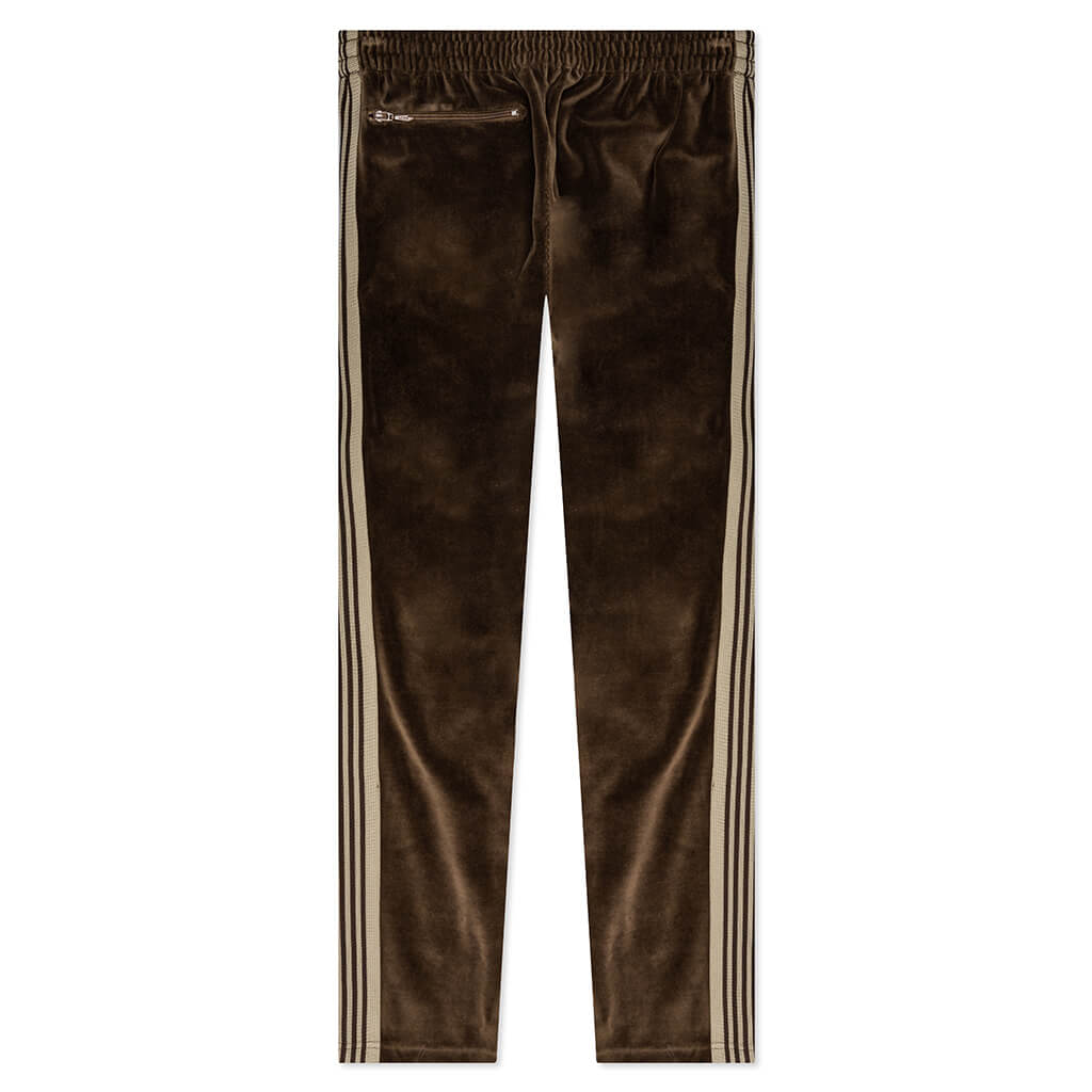 Velour Narrow Track Pant - Brown – Feature