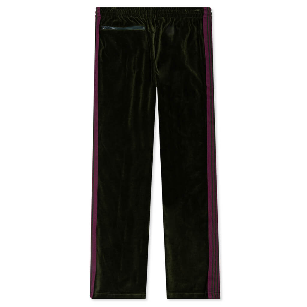 Velour Narrow Track Pant - Green