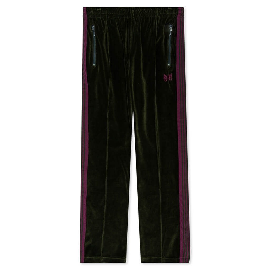 Velour Narrow Track Pant - Green