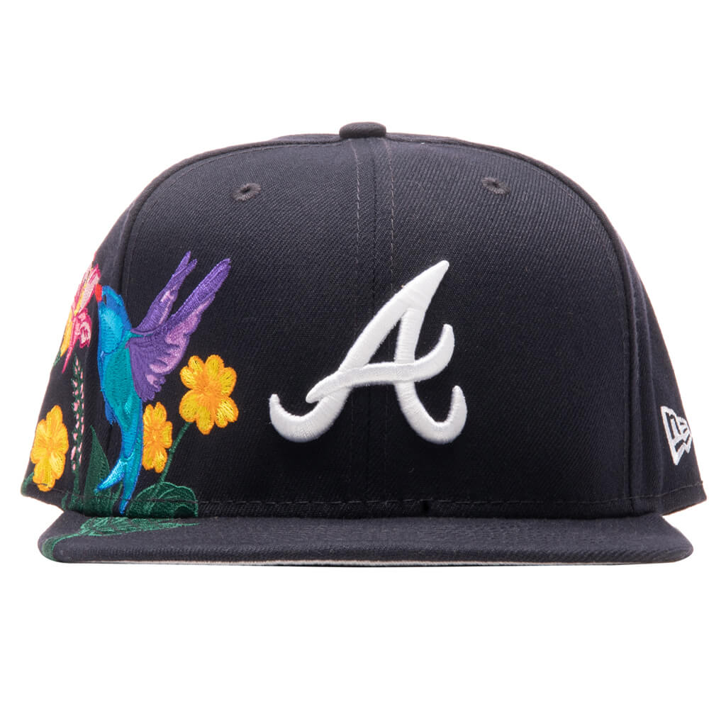 New Era Atlanta Braves - 59FIFTY Custom Fitted Hat - Dark Royal Blue / Yellow 7