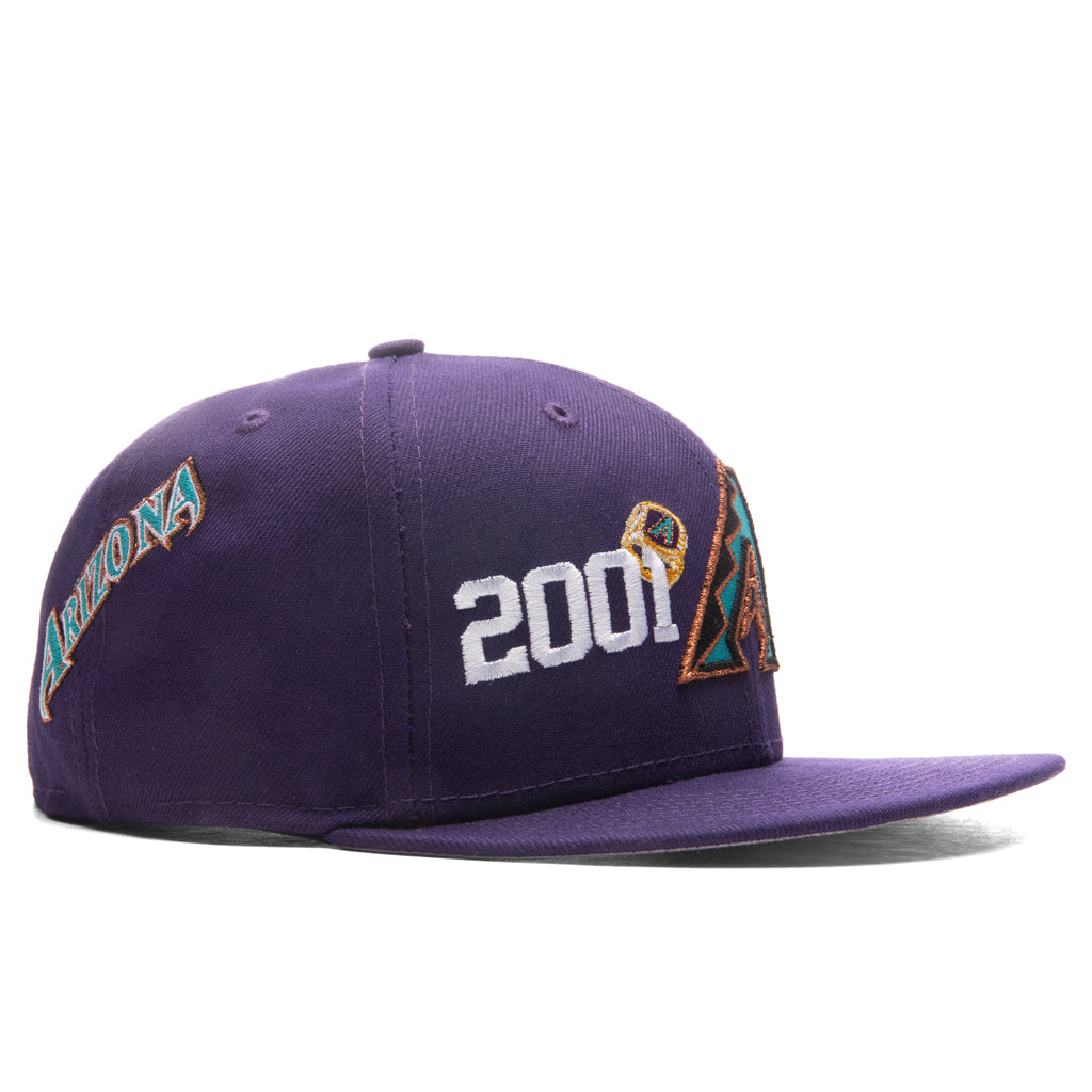 Arizona Diamondbacks 59fifty New Era Hat 7 1/4 - Gray W/ 2001 World Series  SP