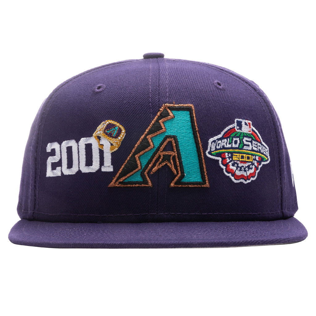 Arizona Diamondbacks 59fifty New Era Hat 7 1/4 - Gray W/ 2001 World Series  SP