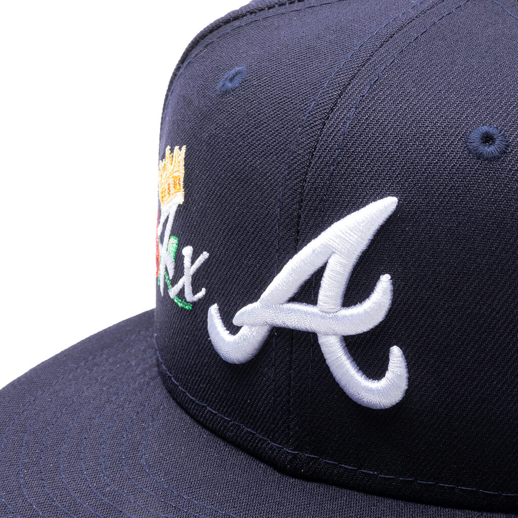 New Era Atlanta Braves World Champions 59Fifty Fitted Cap in Navy