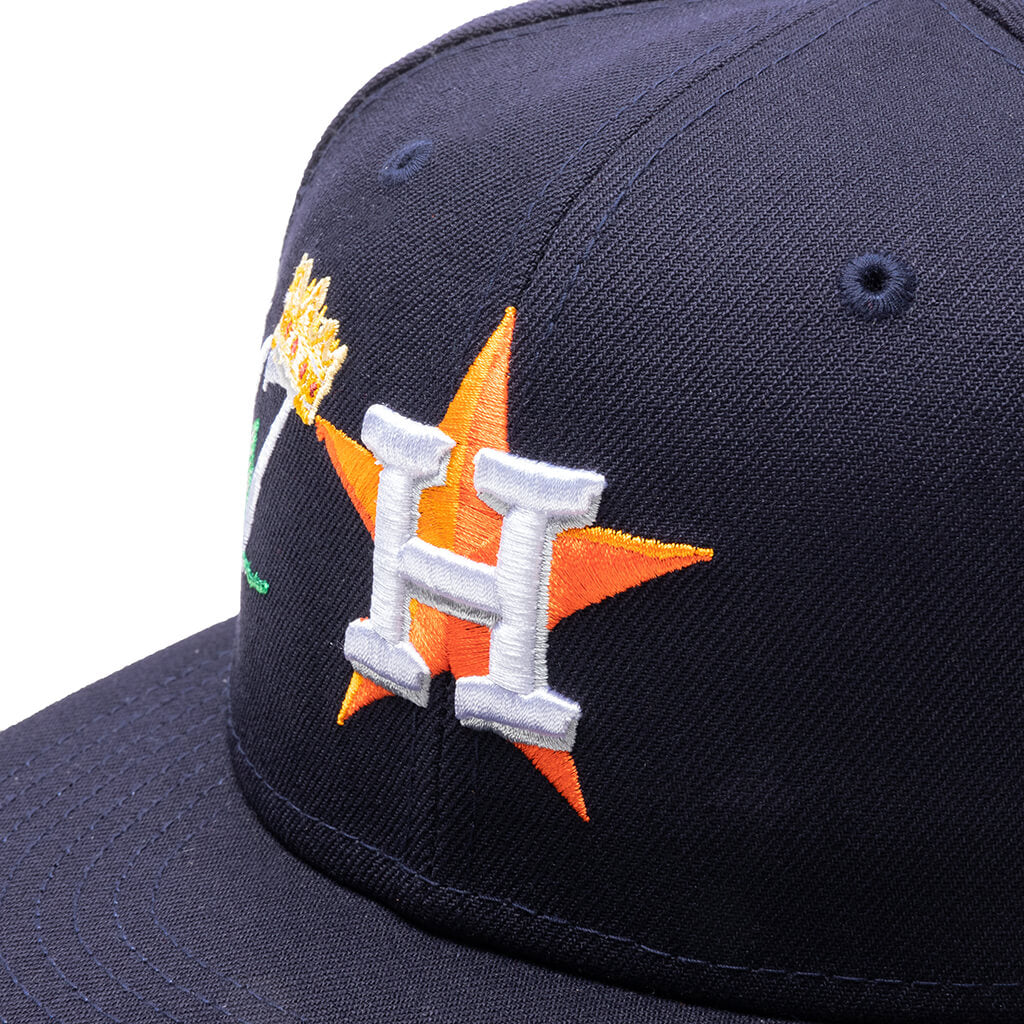 Men's New Era White/Navy Houston Astros Optic 59FIFTY Fitted Hat