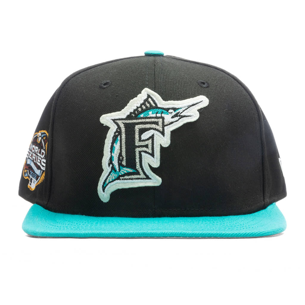 Florida Marlins PAISLEY ELEMENTS Black Fitted Hat by New Era